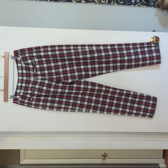 NWT Anthropologie Hunter Bell Women's Melina Pant 100% Virgin Wool Plaid l Size - Picture 8 of 9